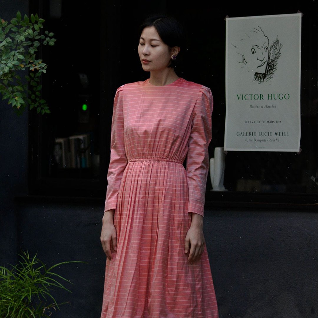 昏红 |  日本古着长袖洋服 - 洋装/连衣裙 - 其他材质 