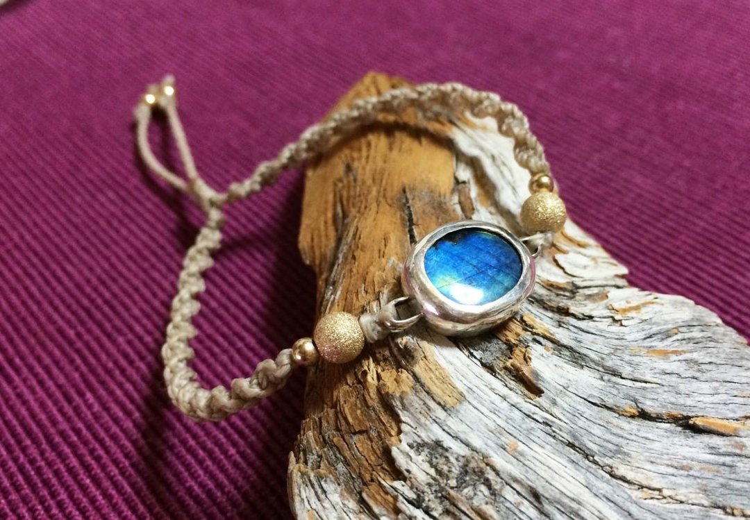 Spectral light ◆ Macrame K14GF bracelet - 其他 - 宝石 蓝色