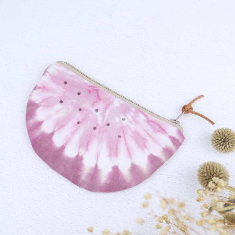 火龙果 手染零钱包 - 零钱包 - 棉．麻 红色