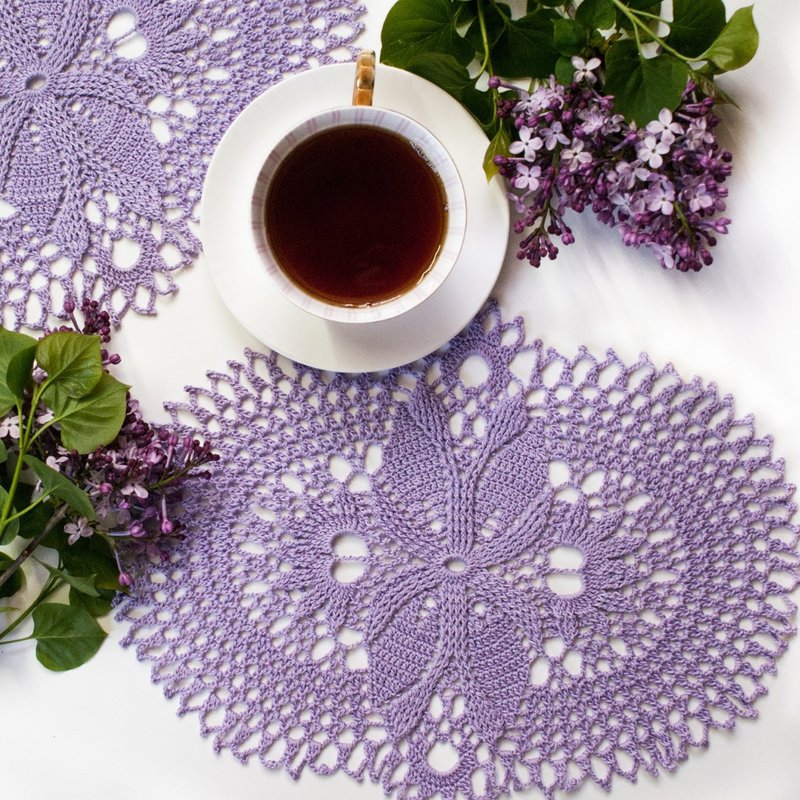 Custom cotton coaster Table place mat Coffe table lace runner 質感純棉手工鉤織杯墊 | 居家佈置 - 摆饰 - 棉．麻 多色