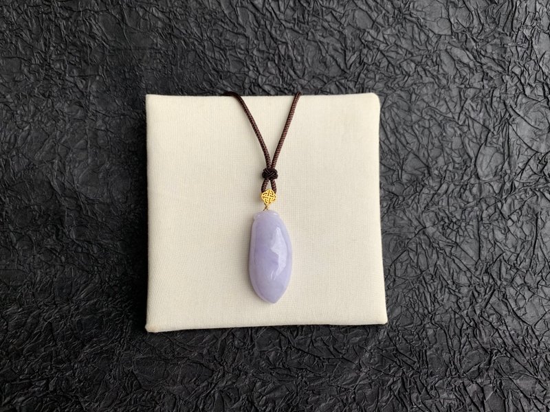 快速出货 天然缅甸玉翡翠玉坠 紫罗兰福瓜项链  送礼 开运 - 项链 - 玉石 紫色