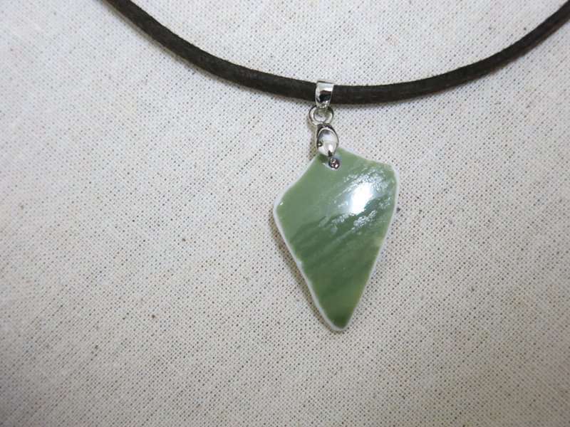 砌蛹 | 手工陶片项链 - 项链 - 陶 绿色