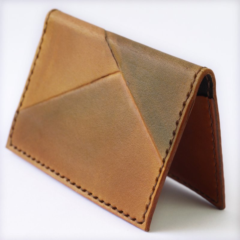 对折名片夹 卡片夹 真皮对折名片夹 卡片夹 真皮皮夹 渐层色 礼物 - 皮夹/钱包 - 真皮 咖啡色