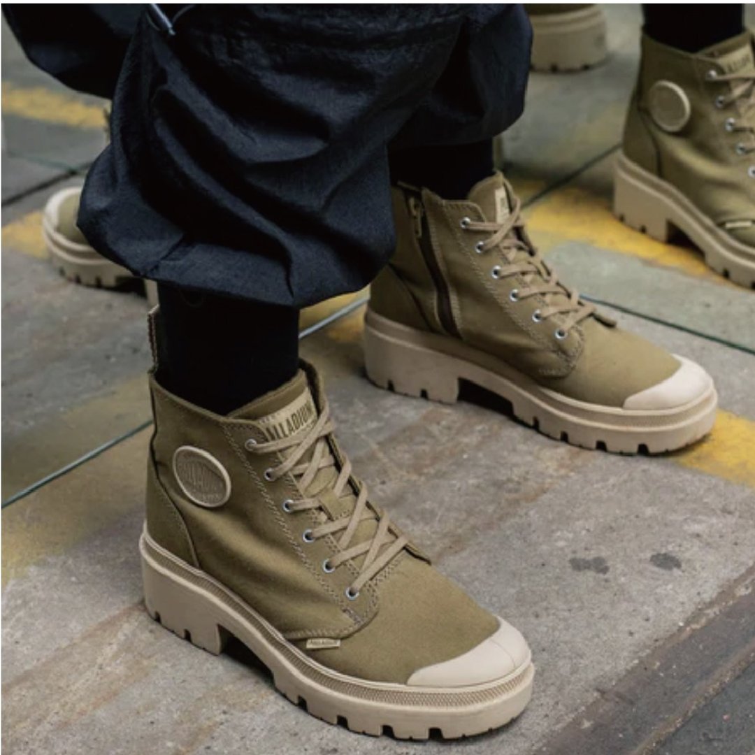PALLADIUM PALLABASE TWILL 经典拉链帆布美腿靴 96907-204 - 女款短靴 - 其他材质 多色
