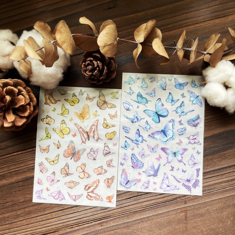 舞蝶转印贴纸组 - 贴纸 - 纸 
