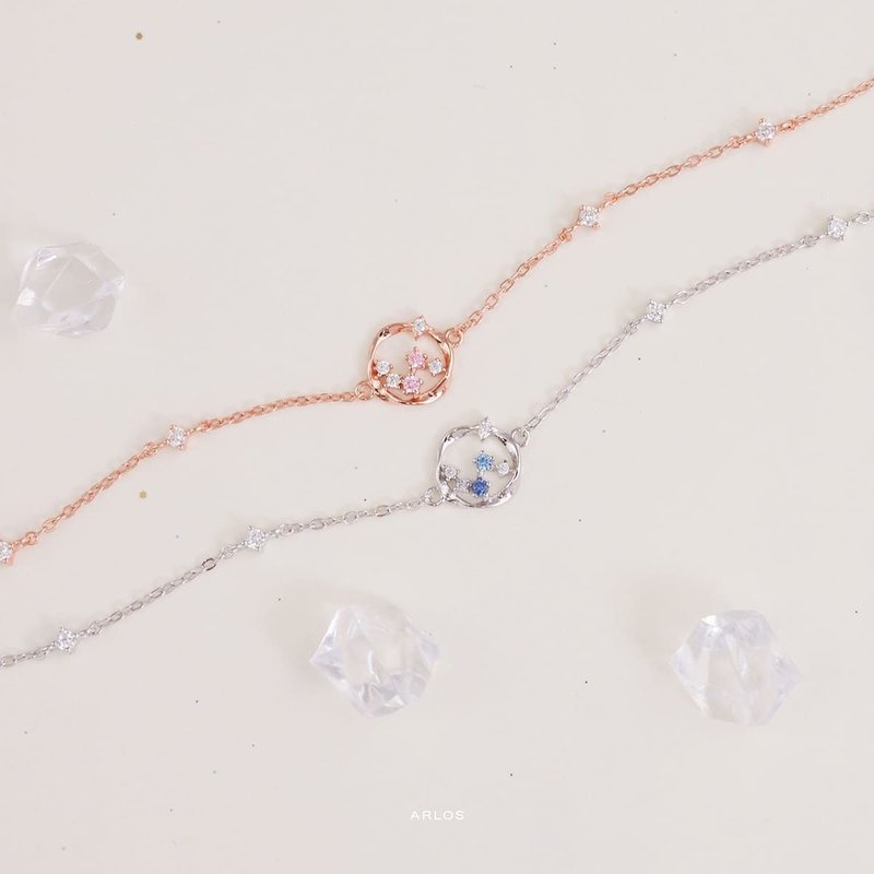 L'amour 闪烁繁星手链 (玫瑰金) - 手链/手环 - 纯银 