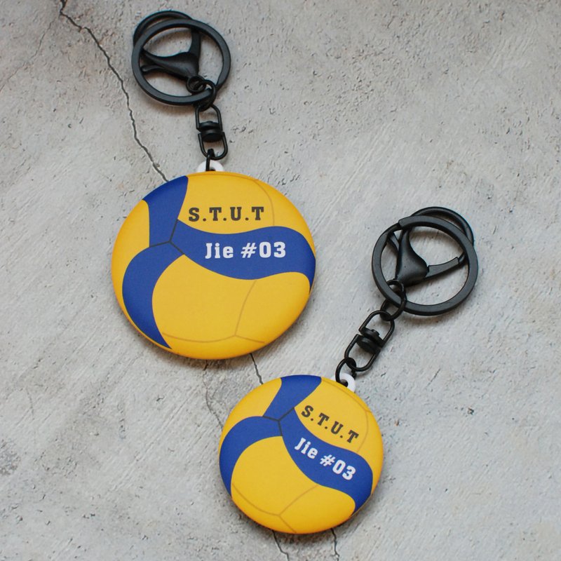 定制化文字排球MIKASA吊饰4.4CM/5.8CM 每款可不同文字 - 钥匙链/钥匙包 - 其他材质 蓝色