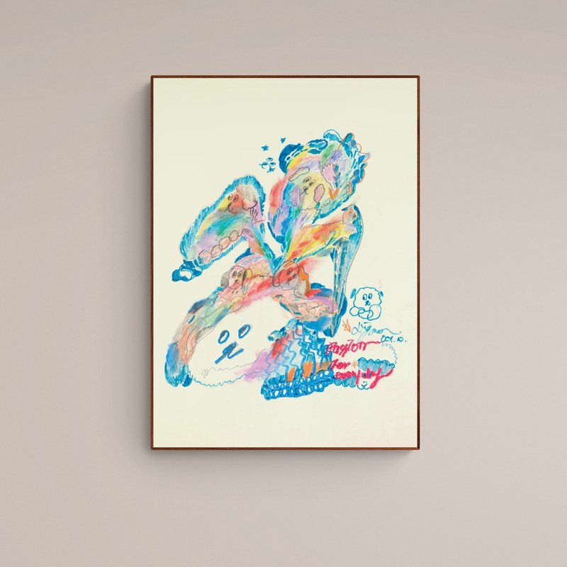 【Lingoooo插画/动物插画】Febbi |  003花卉狗狗 - 海报/装饰画/版画 - 纸 