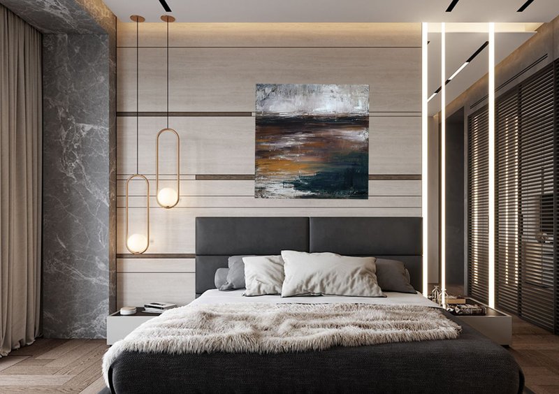 Seascape Painting  Abstract Original Art on Canvas 60x60 cm. - 海报/装饰画/版画 - 棉．麻 