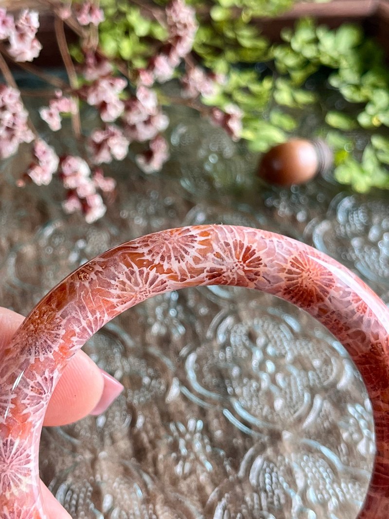 胭霞花雾-珊瑚玉手镯 - 手链/手环 - 玉石 粉红色