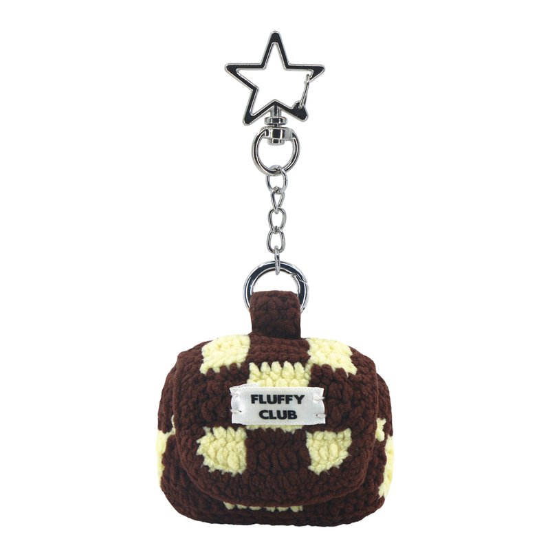 “将死！”棋盘格 AirPods 3 & Pro 保护壳 (棕黄色_星形弹簧) - 耳机收纳 - 绣线 咖啡色