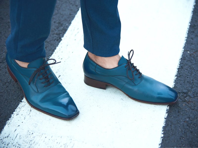 S-Line巴尔默勒尔牛津鞋 晨暮蓝 绅士鞋 婚鞋 皮鞋 男 - 男款牛津鞋/乐福鞋 - 真皮 蓝色