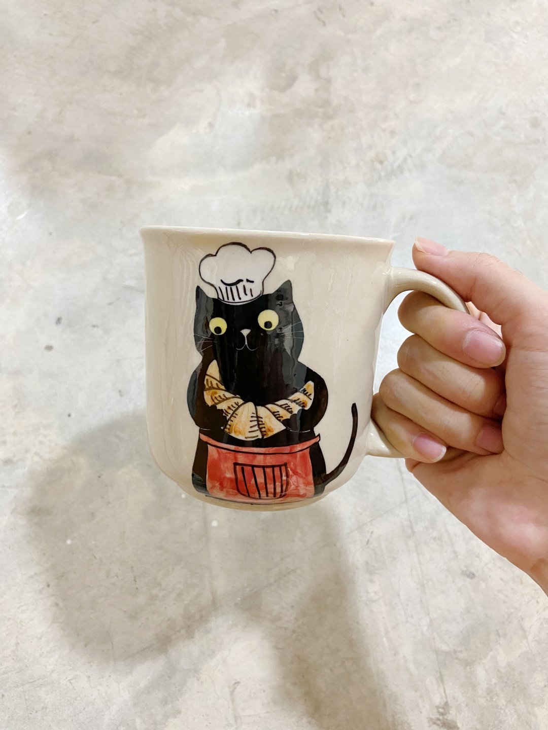 VILAN Ceramics mug | Cat | Hand-painted |  Siamese x Black Croissant cat NM26 - 咖啡杯/马克杯 - 陶 
