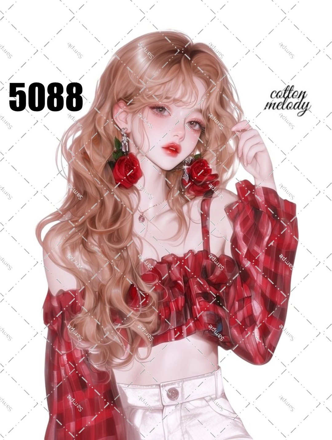 original sticker no.5088 人物贴纸 原创贴纸 原创人物贴纸 装饰贴纸 cotton melody - 贴纸 - 纸 