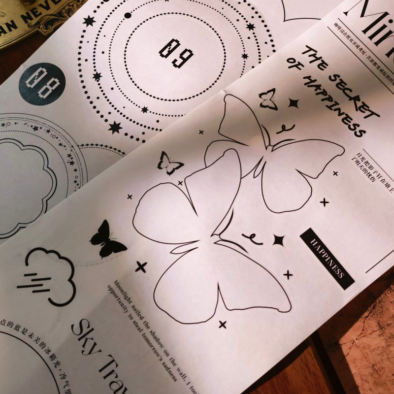 壹洱文创第14期新品【打底框】杂志风排版手账边框和纸胶带切模 - 纸胶带 - 其他材质 灰色