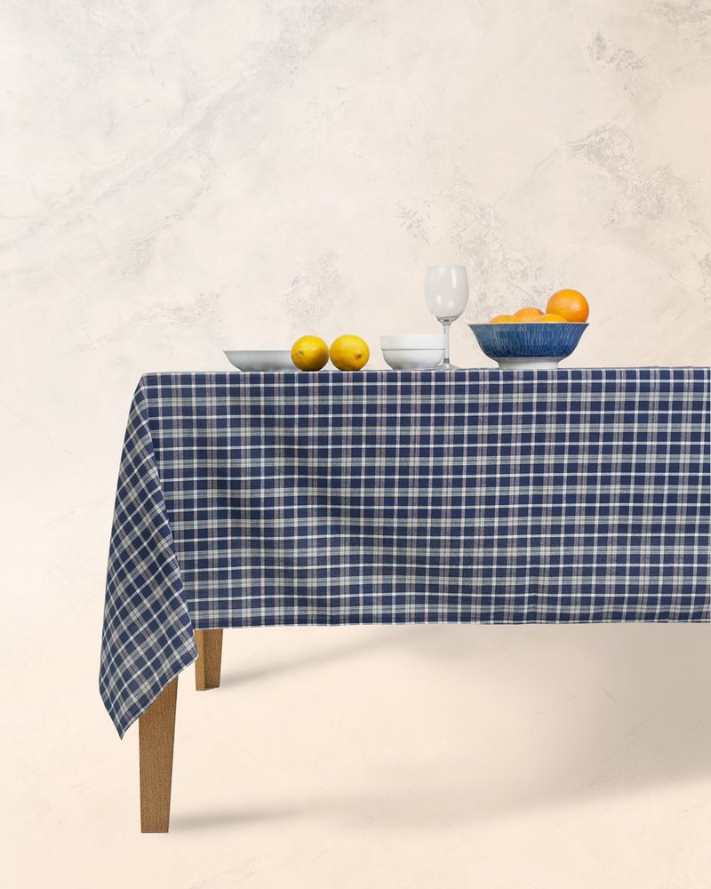 Han&Co. Table Cloth – Blue Gingham HCTBC04 桌布 - 餐桌/书桌 - 棉．麻 蓝色