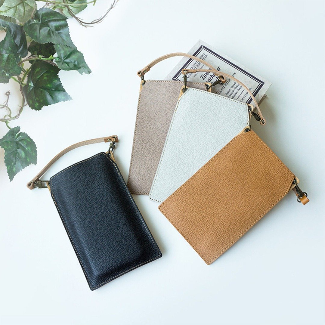 Smartphone Pouch with Coin Case [Shrink Leather] Genuine Leather Pouch Coin Card Case FS05K - 手机配件 - 真皮 多色