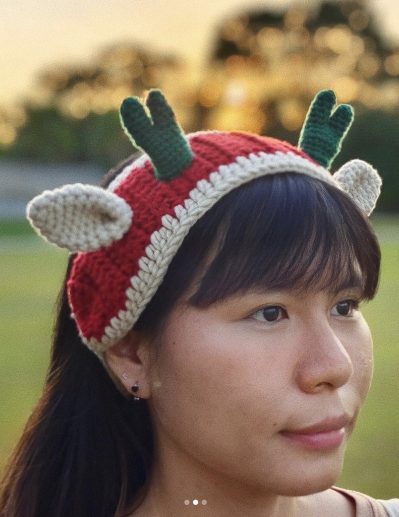 圣诞小驯鹿头带 - 发饰 - 聚酯纤维 多色