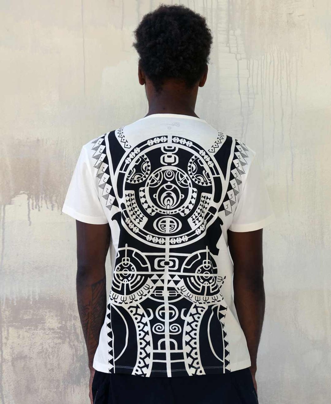 Mens White Tribal Tee - 男装衬衫 - 棉 