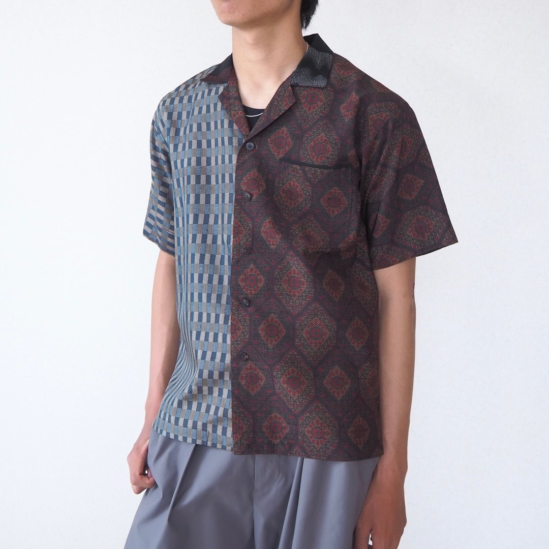 【日本制造】UMUI BLACK LABEL 和服衬衫男式 M、独一无二 - 男装衬衫 - 丝．绢 
