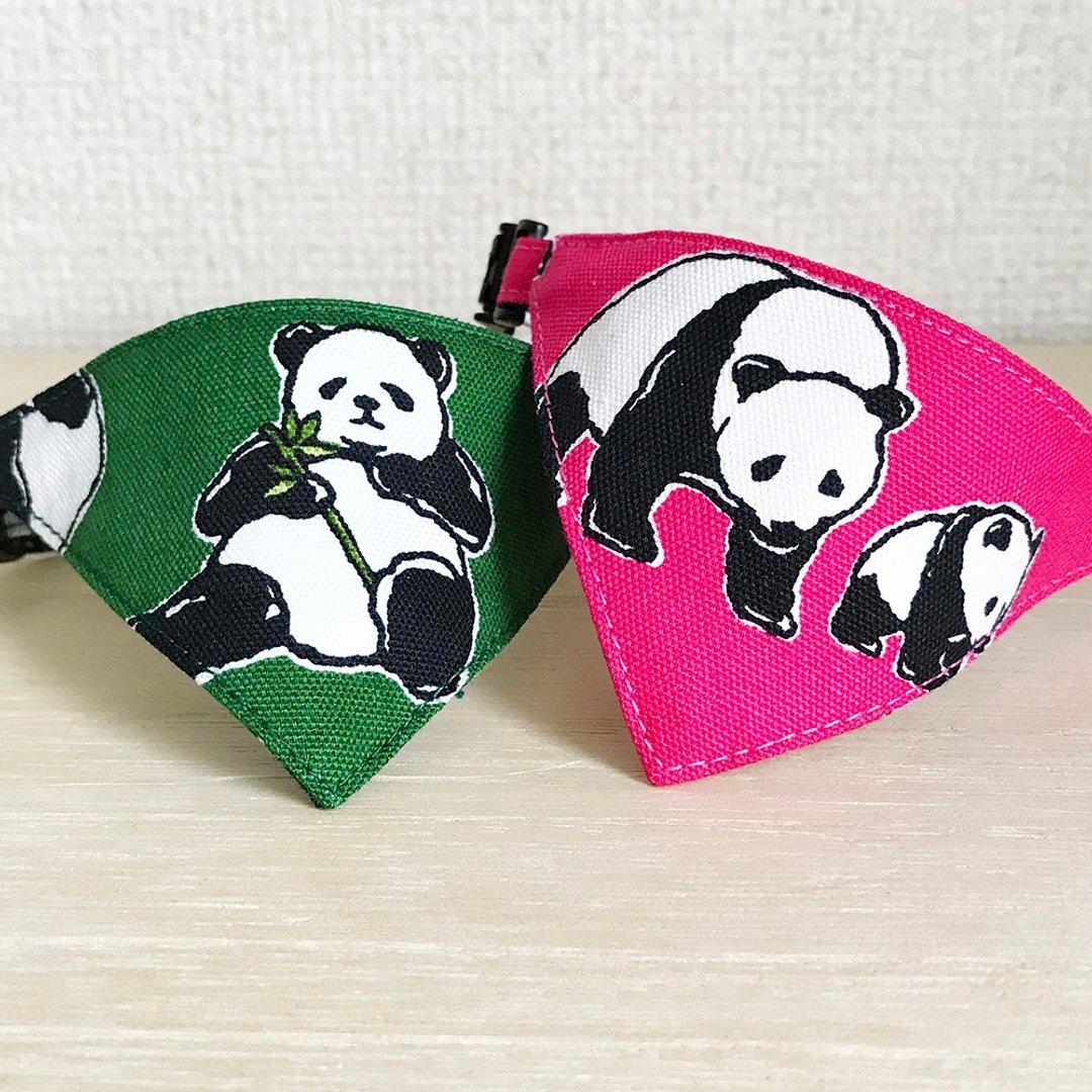 [Panda Daily Pattern] Cat Bandana Style Safety Collar Safety Collar Cat Collar - 项圈/牵绳 - 棉 红色