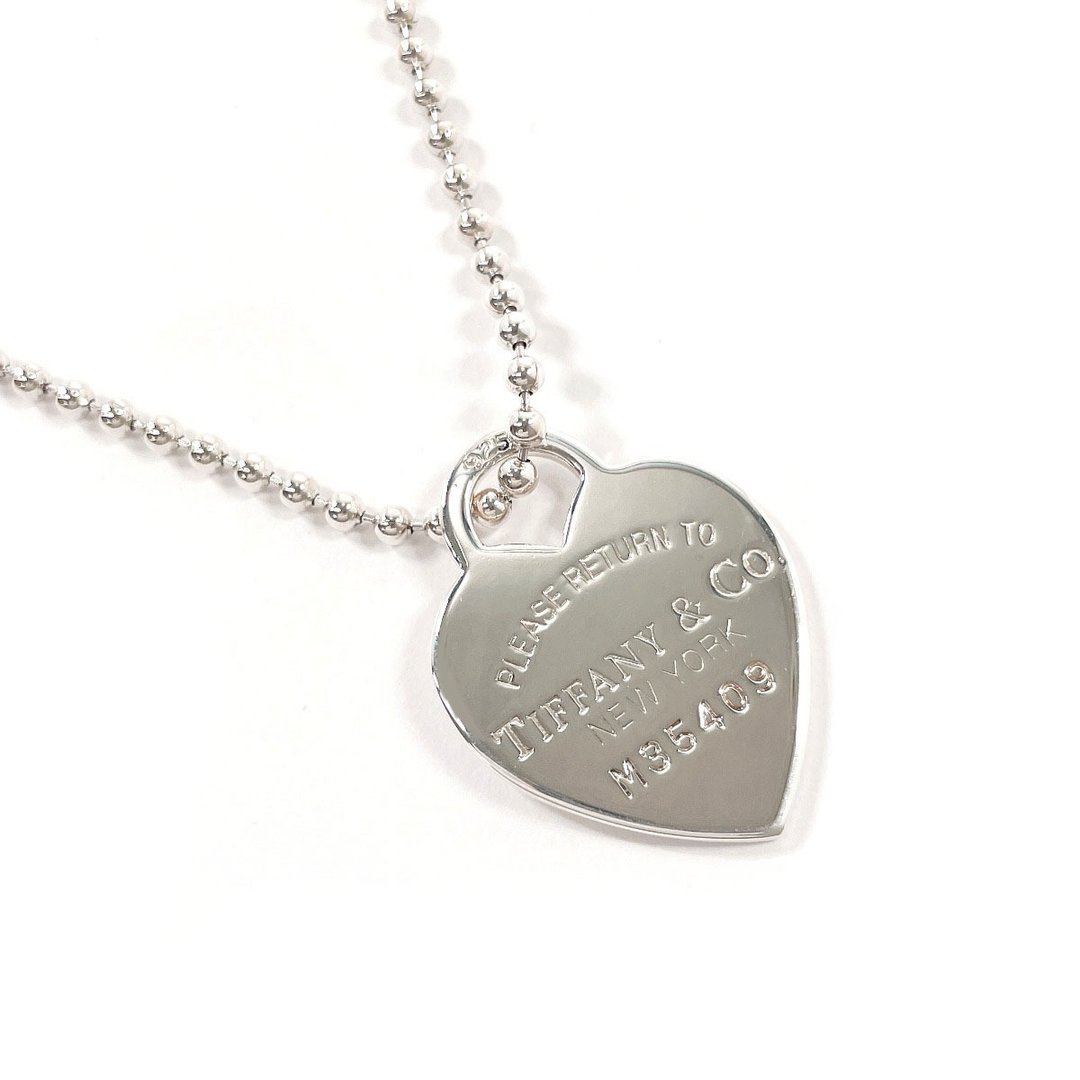 [日本直销，二手，状况良好] Tiffany & Co. 项链心形吊牌回归球链 925银全新翻新 - 项链 - 纯银 银色