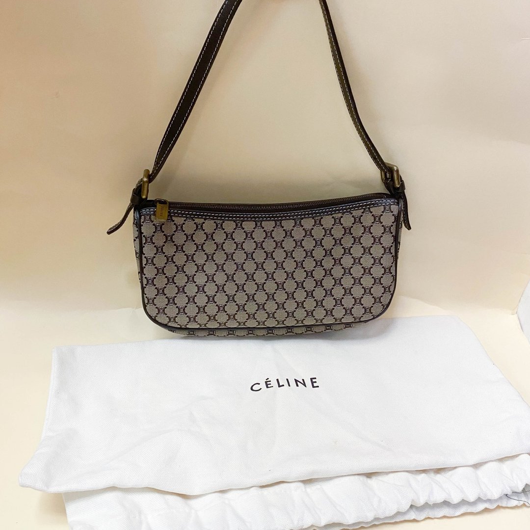 中古包Celine赛琳│单肩包│古着包│手提包│女友礼物│腋下包 - 手提包/手提袋 - 真皮 咖啡色