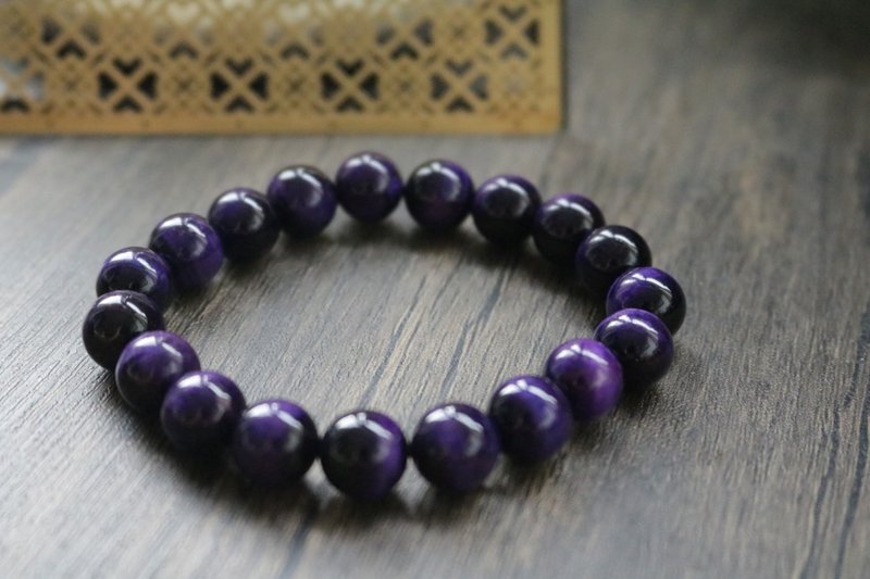 紫色虎眼水晶手链纯天然虎晴石手串 - 手链/手环 - 水晶 紫色