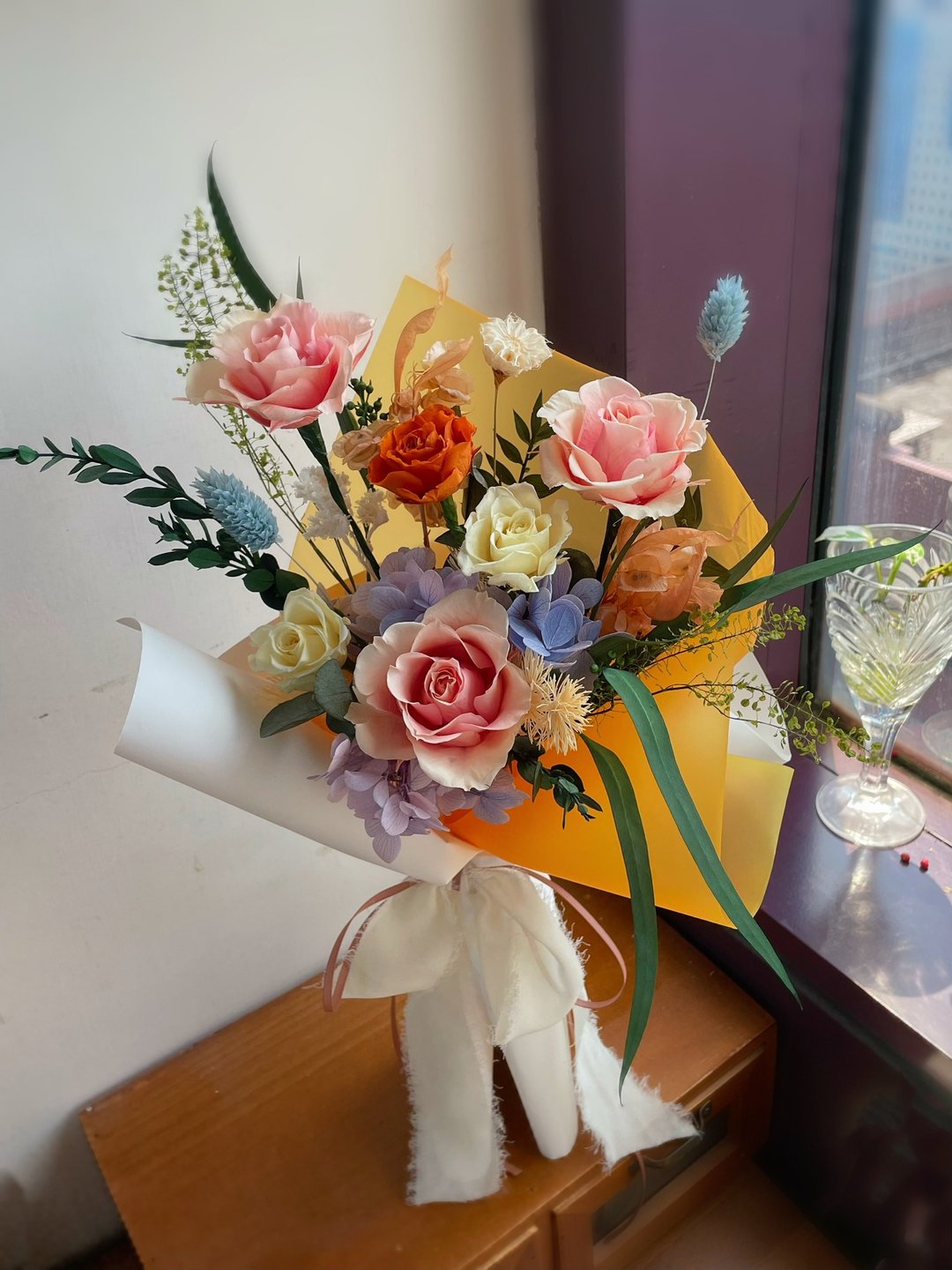 【花诉花艺】渐层玫瑰花束/永生捧花/拍照捧花/新娘捧花/登记捧 - 摆饰 - 植物．花 多色