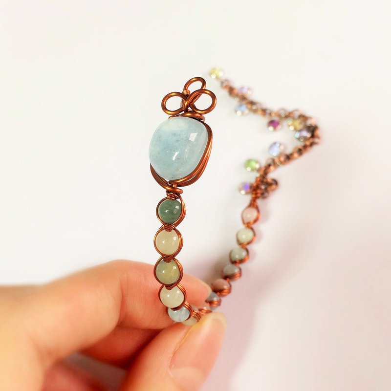 法式浪漫布蕾娜  垂坠式手链 - 手链/手环 - 其他金属 蓝色