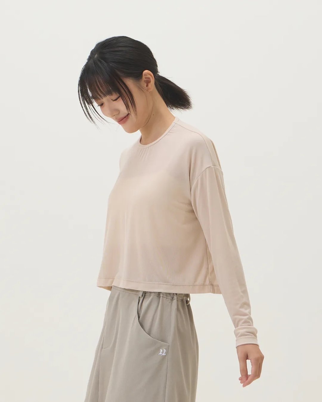 外搭针织上衣 (米) - 女装上衣 - 聚酯纤维 卡其色