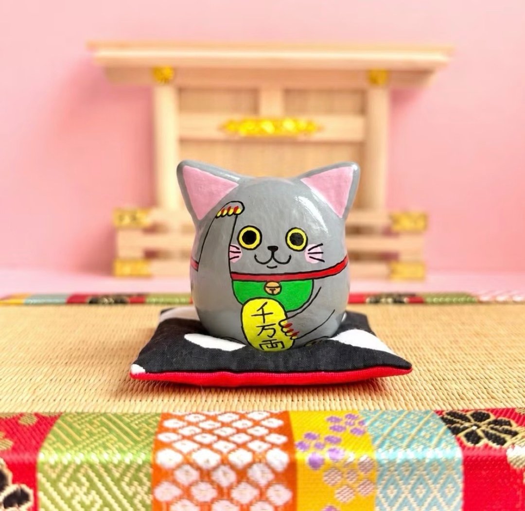 招财猫【大】 - 摆饰 - 粘土 灰色