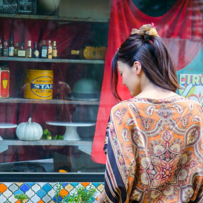 mini || 咖啡 || 彩色花漾编织发圈 / 发饰 / 细发圈 - 发饰 - 其他材质 咖啡色