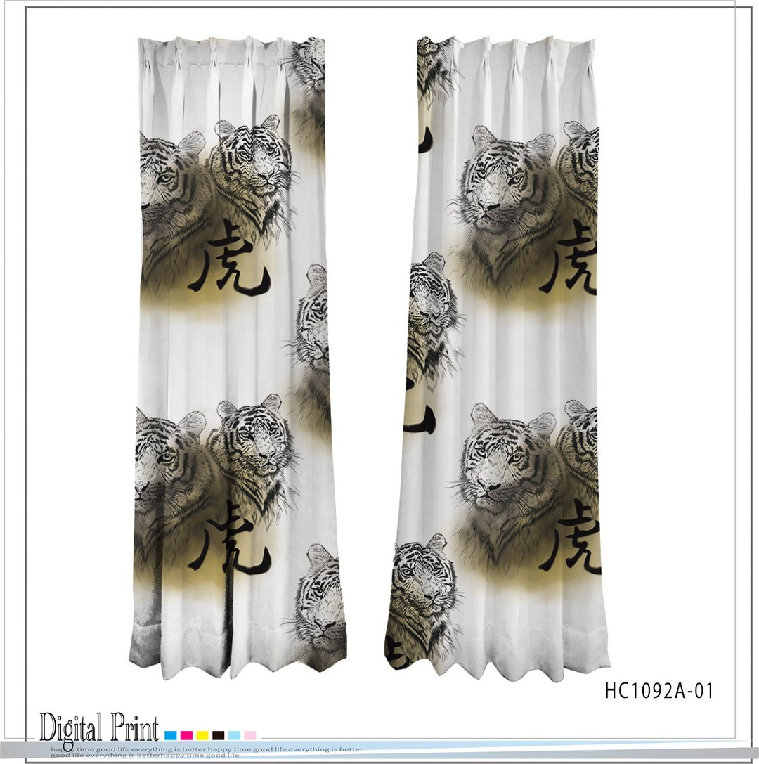 品牌设计印花窗帘 powerful tiger 虎虎生风 - 门帘/门牌 - 聚酯纤维 