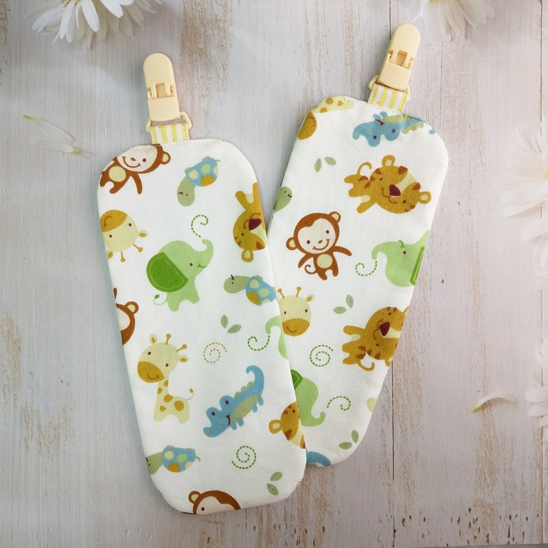 森林好朋友。双面纯棉手帕 / 手帕夹  (可绣名字) - 围嘴/口水巾 - 棉．麻 绿色