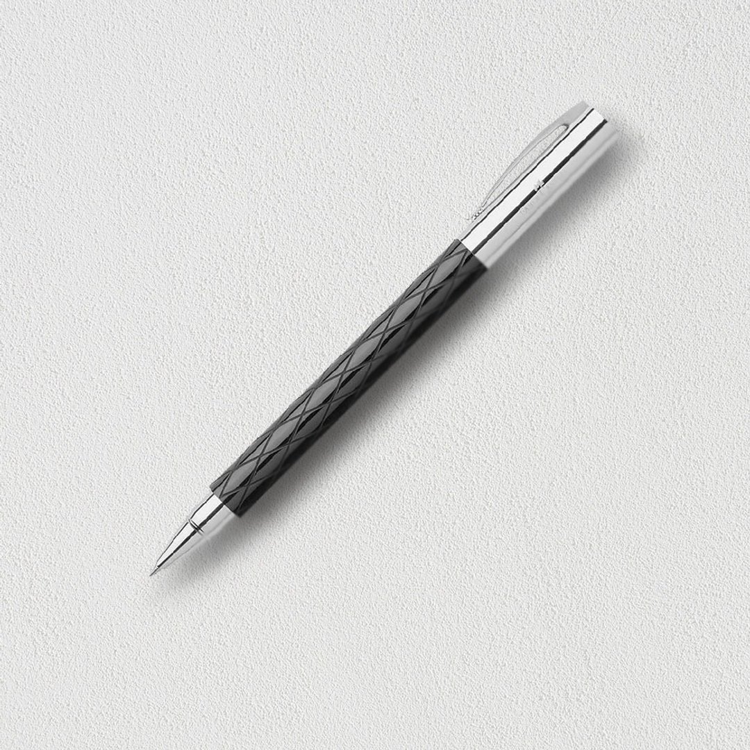 【Faber-Castell】成吉思汗AMBITION菱格纹钢珠笔 免费刻字 - 钢珠笔 - 树脂 黑色