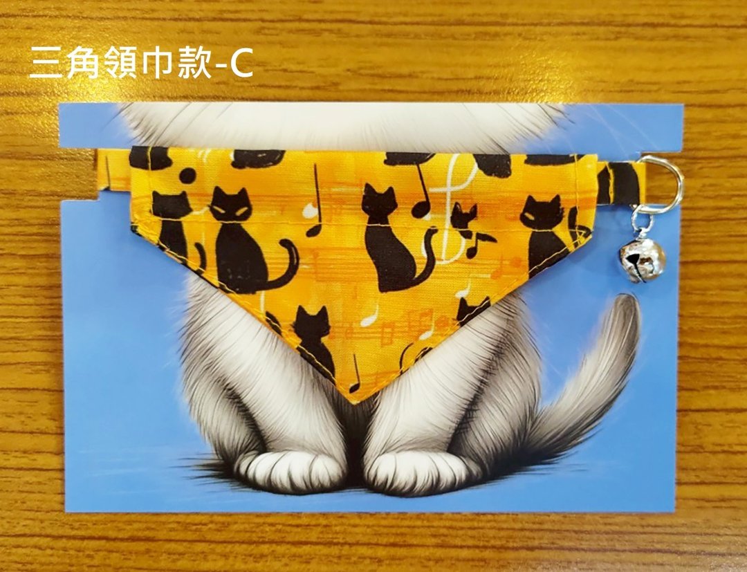 3猫小铺独家设计猫咪图案项圈-三角领巾款C - 项圈/牵绳 - 聚酯纤维 