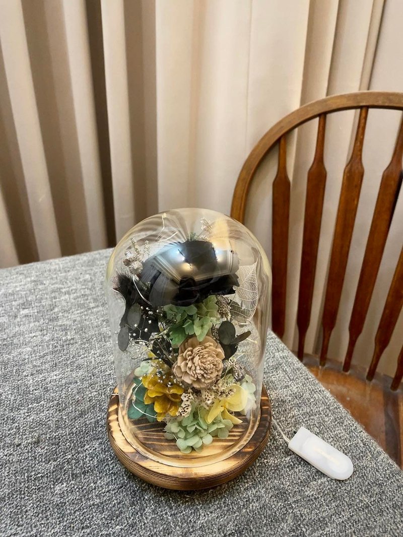 玻璃花罩【森林里的黑】玻璃盅 干燥花盅 生日干燥花 七夕情人节 - 干燥花/捧花 - 植物．花 黑色