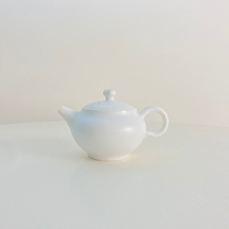 【订制款】果实钮盖－白瓷小茶壶100ml - 茶具/茶杯 - 瓷 白色