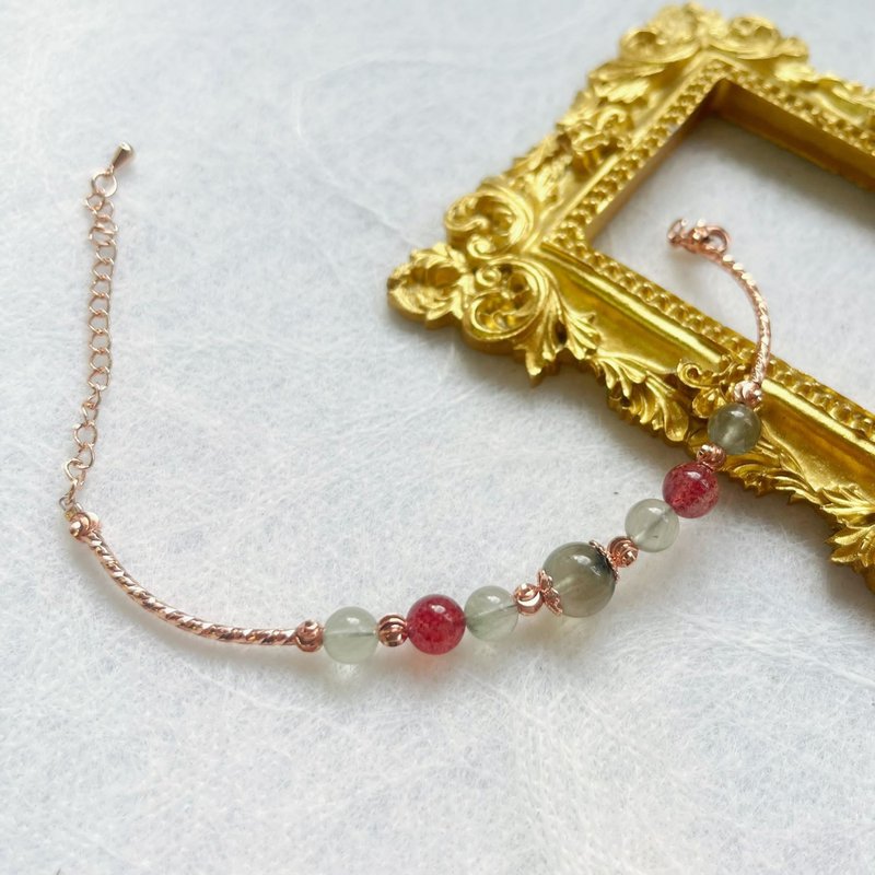 爱神x财神 绿发晶 草莓晶 手链 天然石 财运 - 手链/手环 - 水晶 绿色