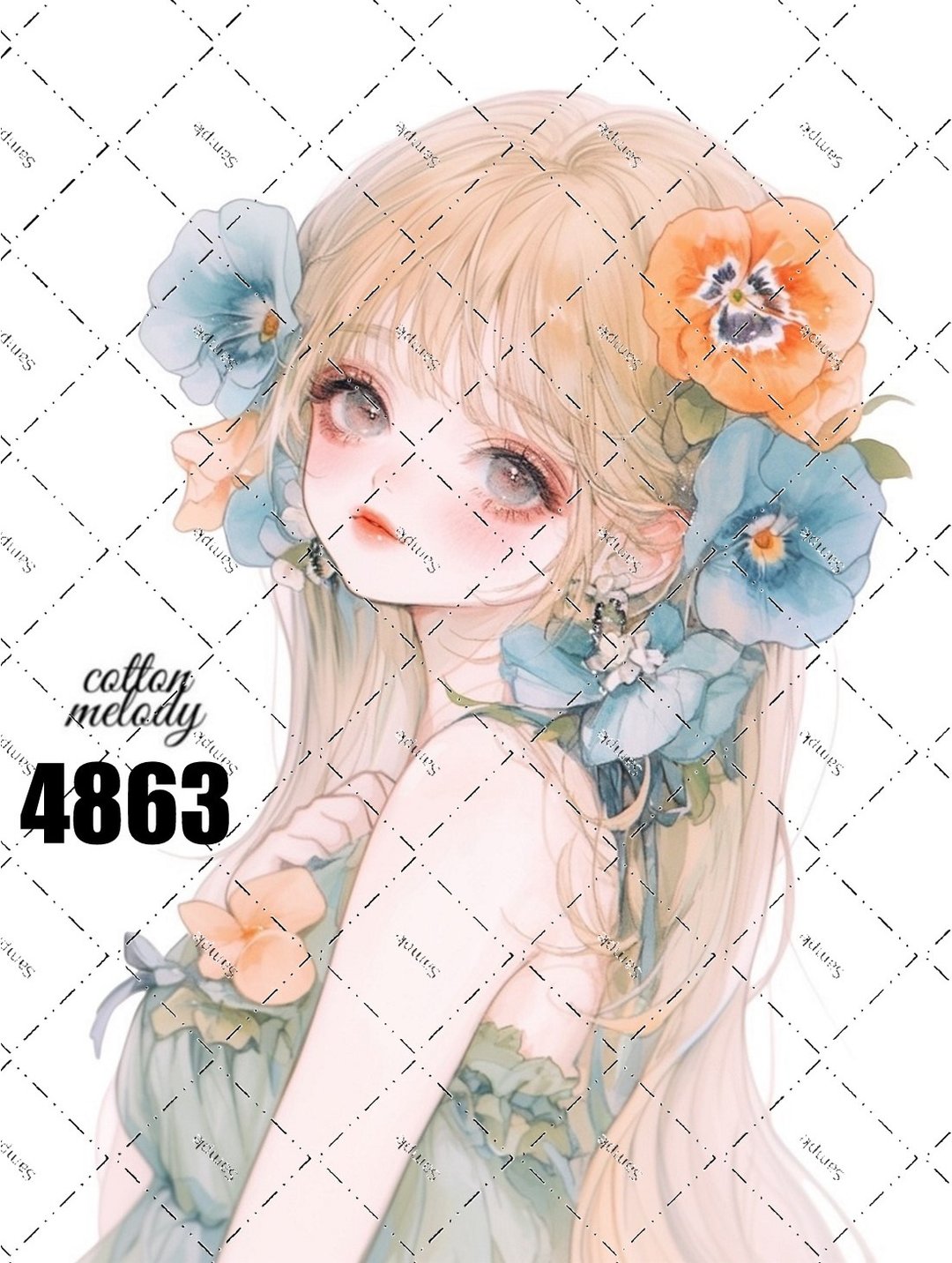 original sticker no.4863 人物贴纸 原创贴纸 原创人物贴纸 装饰贴纸 cotton melody - 贴纸 - 纸 