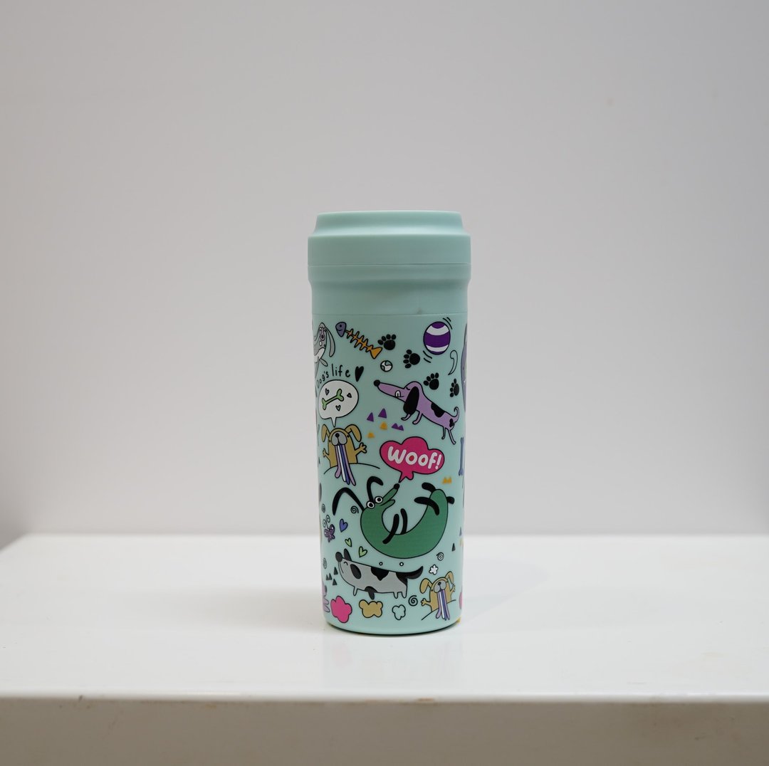 骆驼牌 350ml 玻璃胆真空保温杯胶壳胶盖 - 动物系列 (狗) DG(AV) - 保温瓶/保温杯 - 其他材质 绿色