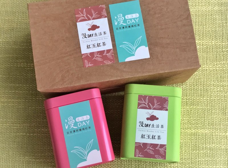 漫day日月潭 红玉红茶+阿萨姆茶叶礼盒组2入铁罐 (40g*2) - 茶 - 植物．花 