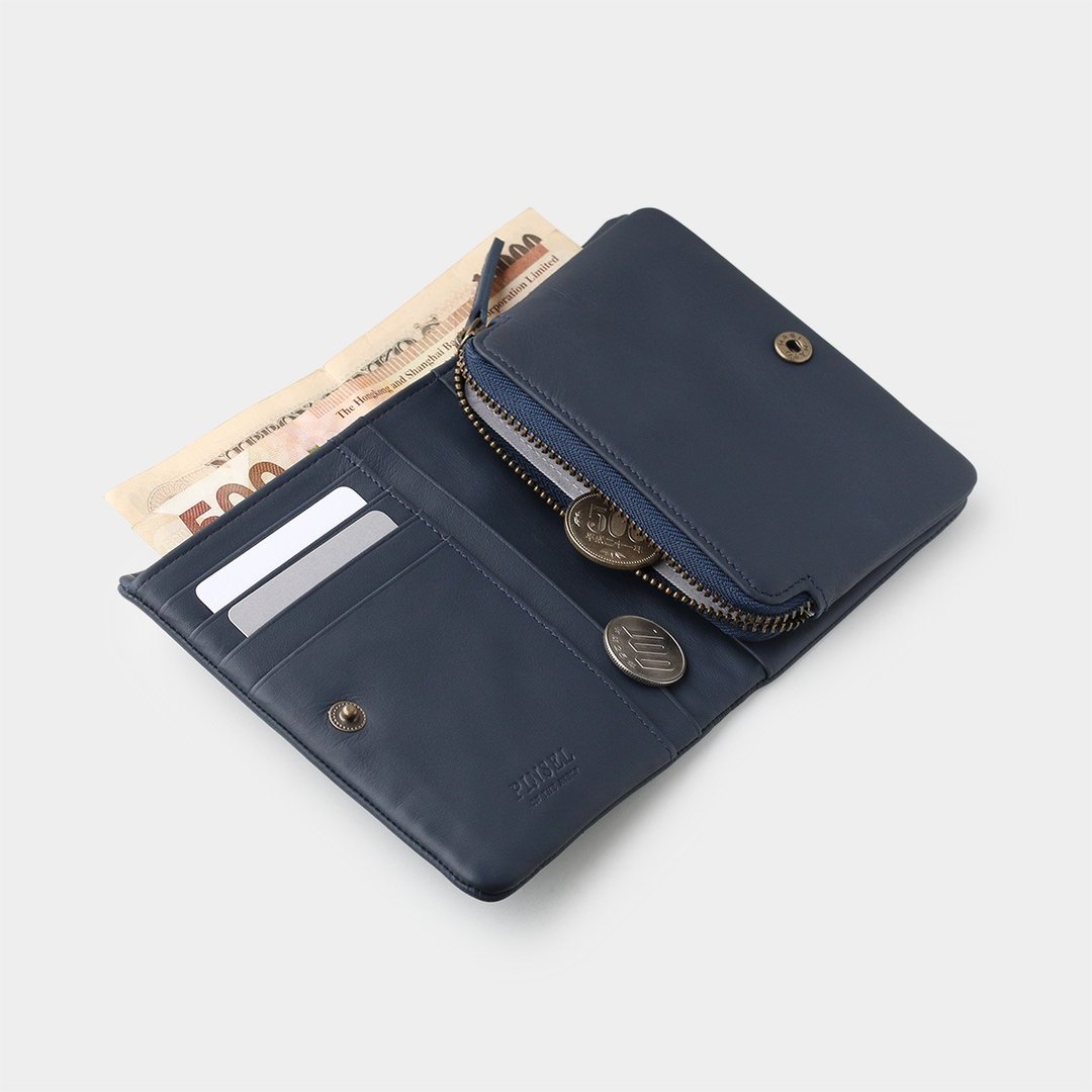 pinsel wallet : 海军蓝 - 皮夹/钱包 - 真皮 蓝色