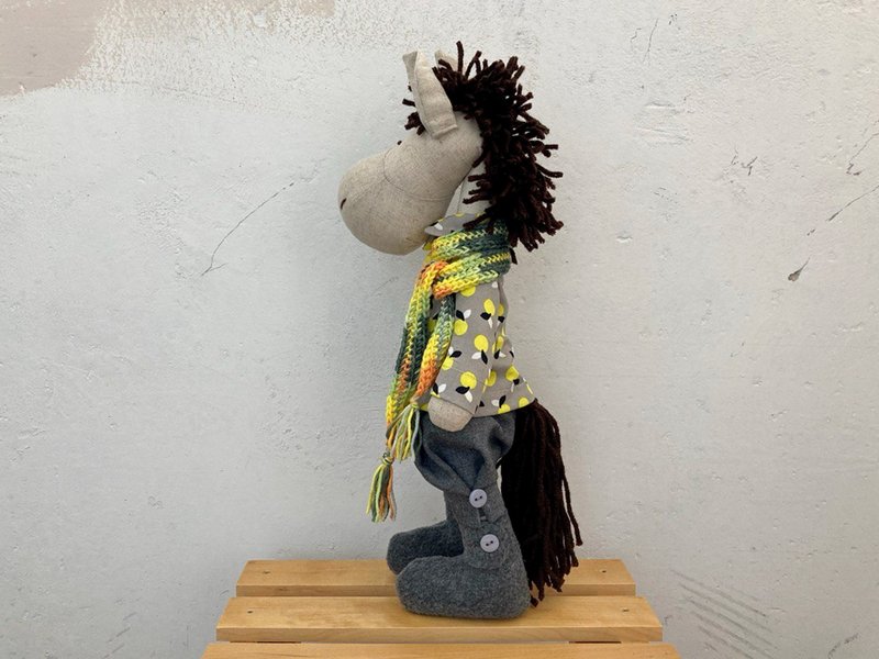 手工马儿玩具，送给男孩、兄弟、朋友的礼物 - 玩具/玩偶 - 亚麻 灰色