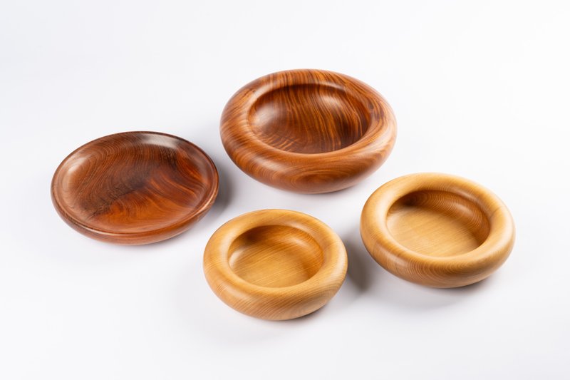 木圆皿 Wooden Circular Plate - 盘子/餐盘/盘架 - 木头 咖啡色