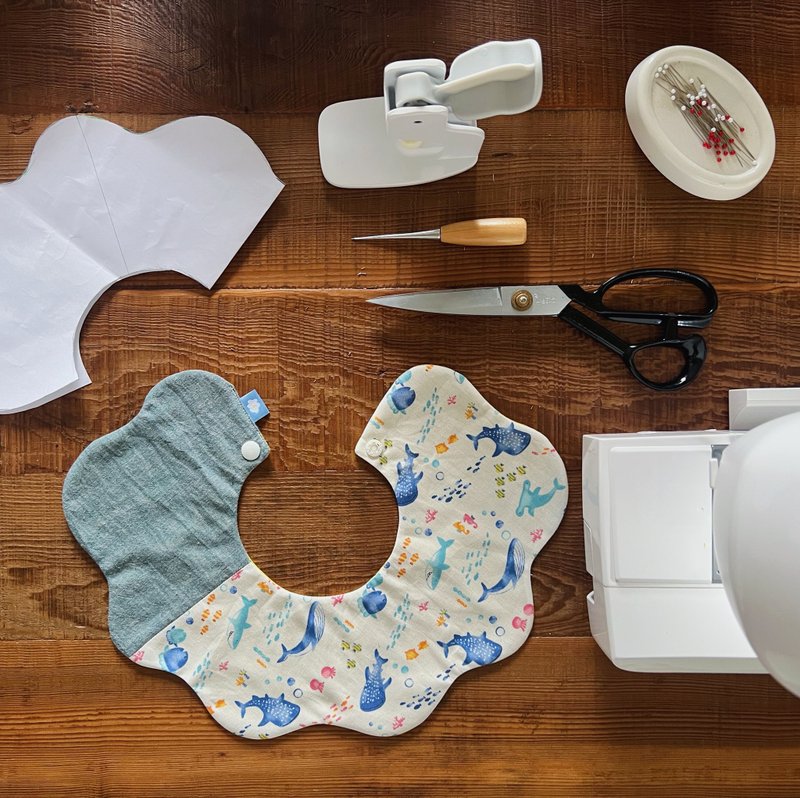 花型围兜拼接缝纫课 公馆 一人开班 赠纸型 - 编织/羊毛毡/布艺 - 棉．麻 