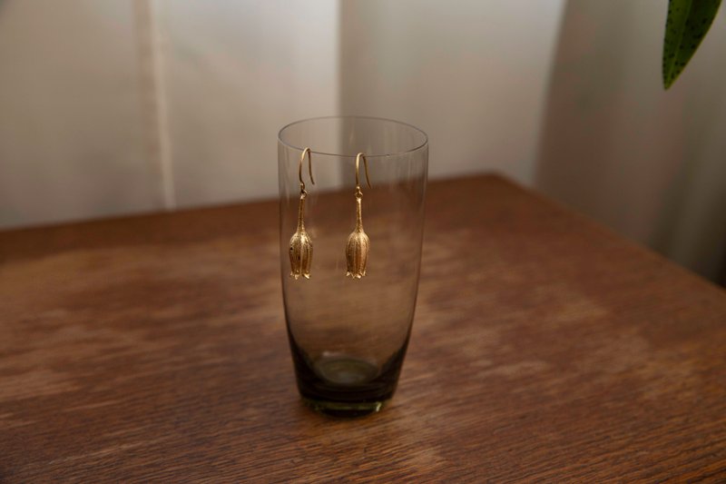 铃花耳饰 Wind Chime Earrings - 耳环/耳夹 - 铜/黄铜 金色