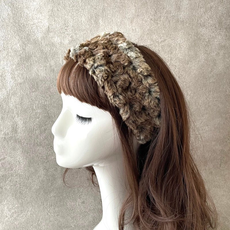 大人系环保毛皮 螺旋发箍 棕色 - 发饰 - 其他材质 咖啡色
