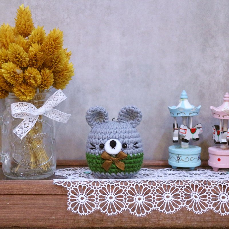 胖老鼠－钥匙圈。交换礼物 - 钥匙链/钥匙包 - 其他人造纤维 